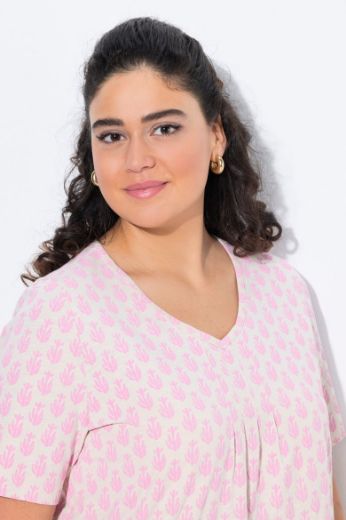 Plus size veliki brojevi Majica kratkih rukava V ovratnika za punije