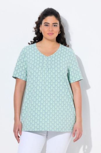 Plus size veliki brojevi Majica kratkih rukava V ovratnika za punije