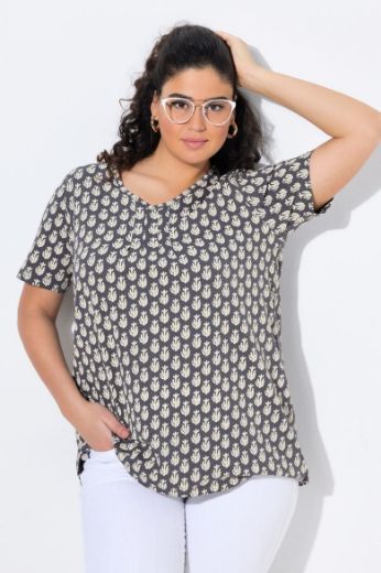 Plus size veliki brojevi Majica kratkih rukava V ovratnika za punije