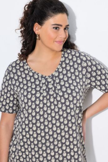 Plus size veliki brojevi Majica kratkih rukava V ovratnika za punije