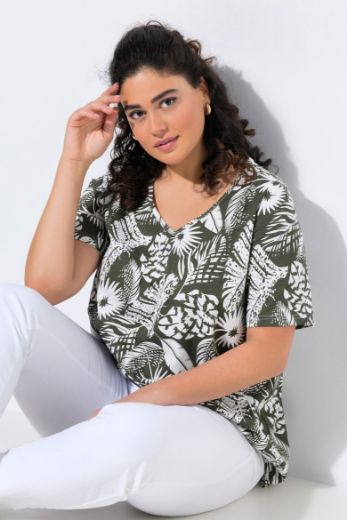 Plus size veliki brojevi Majica kratkih rukava V ovratnika za punije