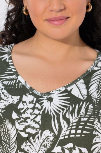 Plus size veliki brojevi Majica kratkih rukava V ovratnika za punije
