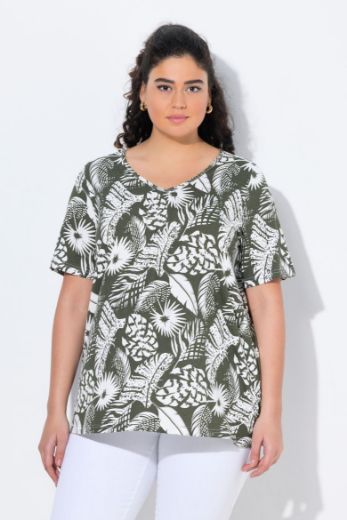 Plus size veliki brojevi Majica kratkih rukava V ovratnika za punije