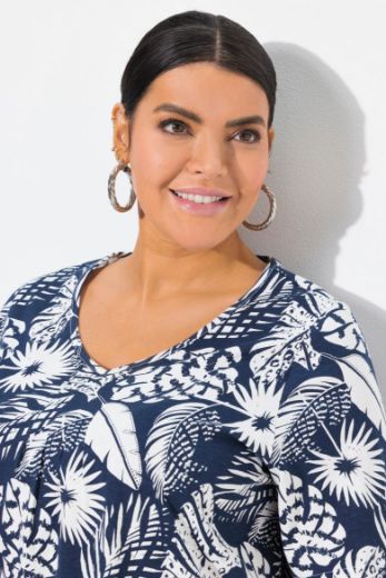 Plus size veliki brojevi Majica kratkih rukava V ovratnika za punije