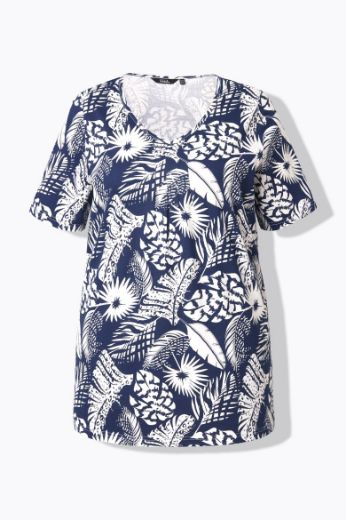 Plus size veliki brojevi Majica kratkih rukava V ovratnika za punije