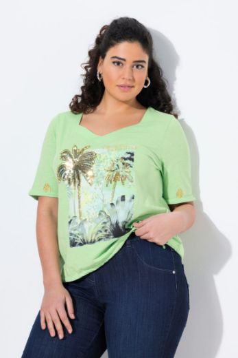 Plus size veliki brojevi Majica kratkih rukava V ovratnika za punije