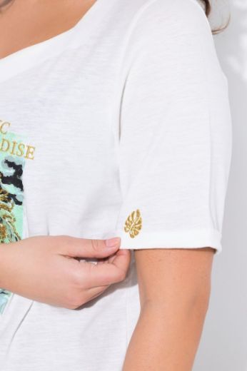 Plus size veliki brojevi Majica kratkih rukava V ovratnika za punije