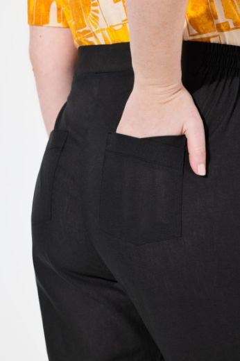 Plus size veliki brojevi Hlače širokih nogavica od mješavine lana za punije