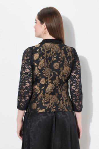 Plus size veliki brojevi Bluza s patentnim zatvaračem i ukrasnom čipkom za punije
