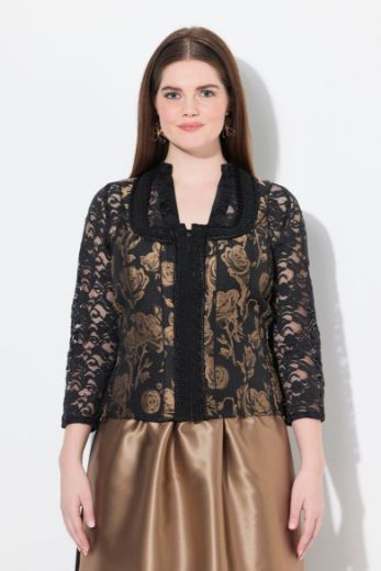 Plus size veliki brojevi Bluza s patentnim zatvaračem i ukrasnom čipkom za punije
