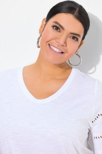 Plus size veliki brojevi Majica kratkih rukava V ovratnika za punije
