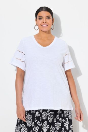 Plus size veliki brojevi Majica kratkih rukava V ovratnika za punije