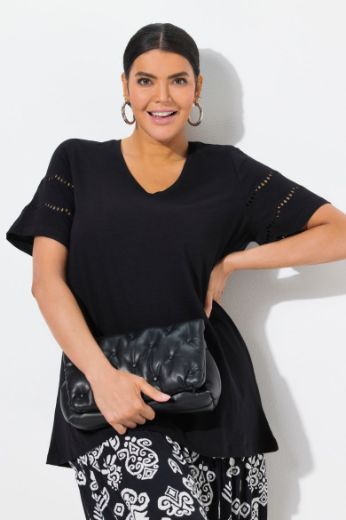 Plus size veliki brojevi Majica kratkih rukava V ovratnika za punije