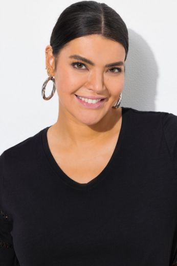 Plus size veliki brojevi Majica kratkih rukava V ovratnika za punije