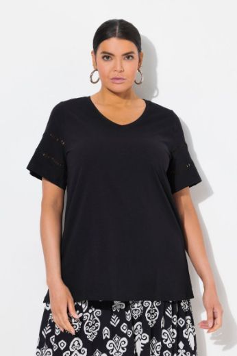 Plus size veliki brojevi Majica kratkih rukava V ovratnika za punije