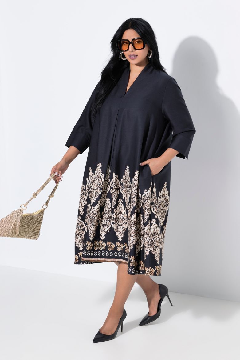Plus size veliki brojevi Haljina midi 3/4 rukava za punije