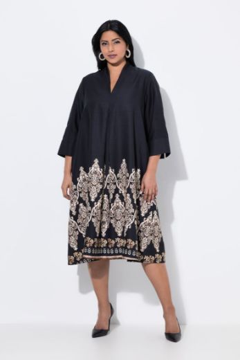 Plus size veliki brojevi Haljina midi 3/4 rukava za punije