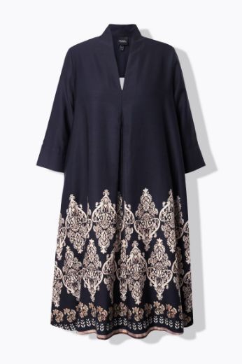 Plus size veliki brojevi Haljina midi 3/4 rukava za punije