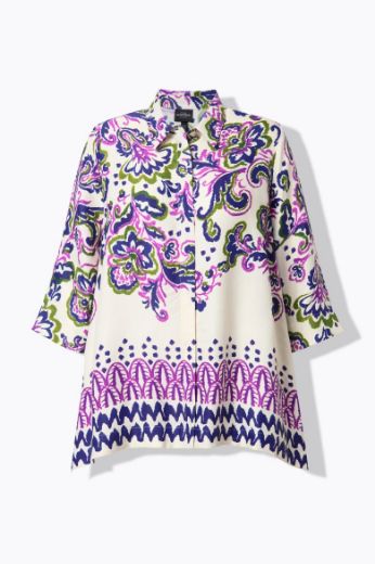 Plus size veliki brojevi Bluza 3/4 rukava šireg A kroja za punije