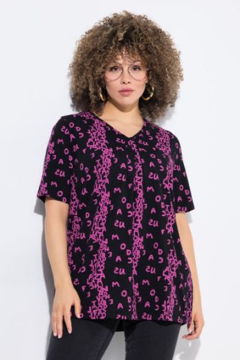 Plus size veliki brojevi Majica kratkih rukava V ovratnika za punije