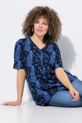 Plus size veliki brojevi Majica kratkih rukava V ovratnika za punije