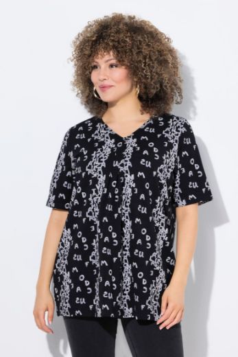 Plus size veliki brojevi Majica kratkih rukava V ovratnika za punije