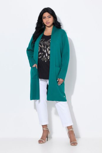 Plus size veliki brojevi Kardigan dugi model s džepovima za punije