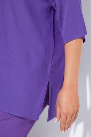 Plus size veliki brojevi Pulover V ovratnika 3/4 rukava za punije