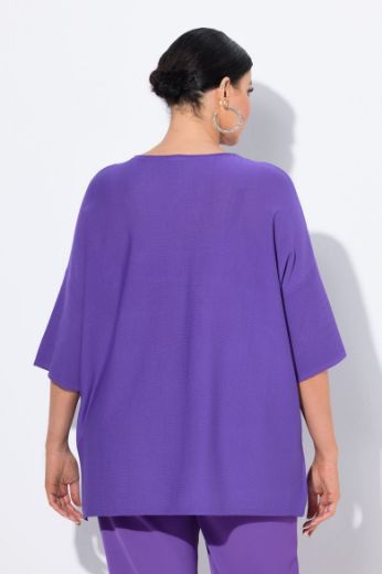 Plus size veliki brojevi Pulover V ovratnika 3/4 rukava za punije