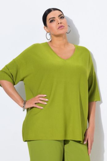 Plus size veliki brojevi Pulover V ovratnika 3/4 rukava za punije