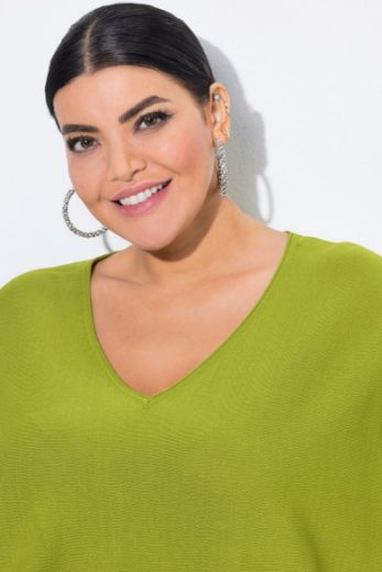 Plus size veliki brojevi Pulover V ovratnika 3/4 rukava za punije