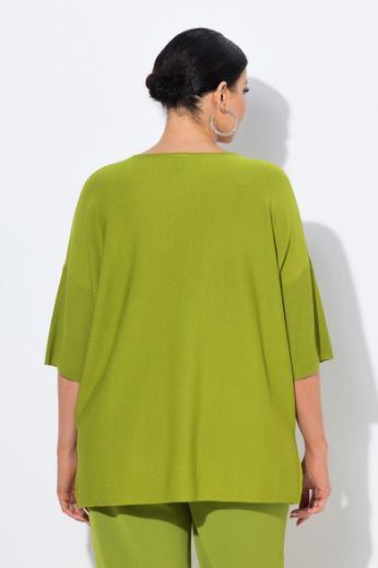 Plus size veliki brojevi Pulover V ovratnika 3/4 rukava za punije