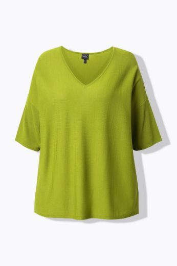 Plus size veliki brojevi Pulover V ovratnika 3/4 rukava za punije