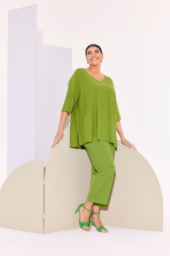 Plus size veliki brojevi Pulover V ovratnika 3/4 rukava za punije