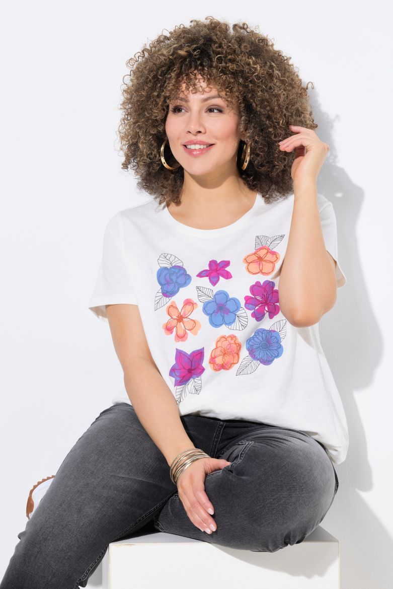 Plus size veliki brojevi Majica kratkih rukava okruglog ovratnika za punije