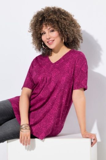 Plus size veliki brojevi Majica kratkih rukava V ovratnika za punije