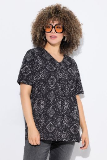 Plus size veliki brojevi Majica kratkih rukava V ovratnika za punije