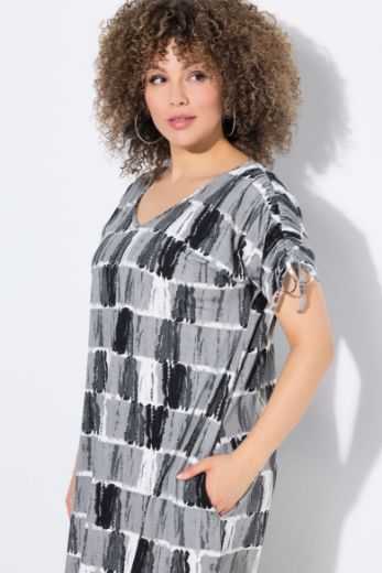 Plus size veliki brojevi Haljina midi kratkih rukava V ovratnika za punije