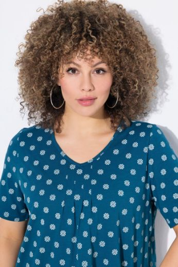 Plus size veliki brojevi Majica kratkih rukava V ovratnika za punije
