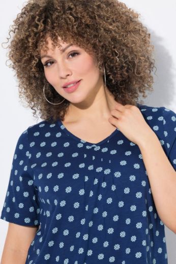 Plus size veliki brojevi Majica kratkih rukava V ovratnika za punije
