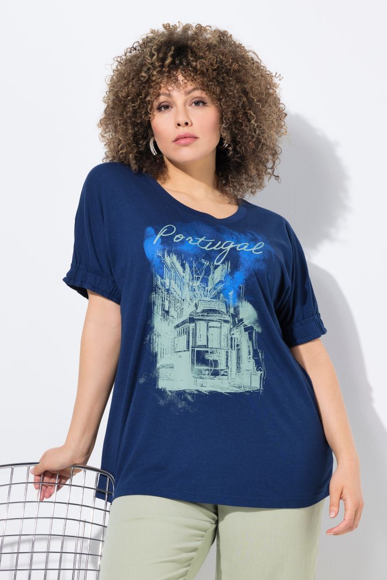 Plus size veliki brojevi Majica kratkih rukava okruglog ovratnika za punije