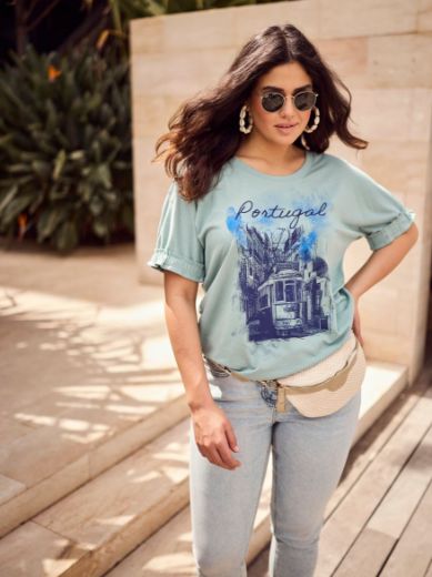 Plus size veliki brojevi Majica kratkih rukava okruglog ovratnika za punije