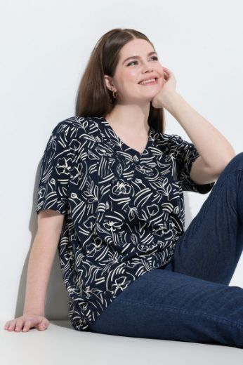 Plus size veliki brojevi Majica kratkih rukava V ovratnika za punije