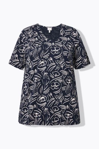 Plus size veliki brojevi Majica kratkih rukava V ovratnika za punije