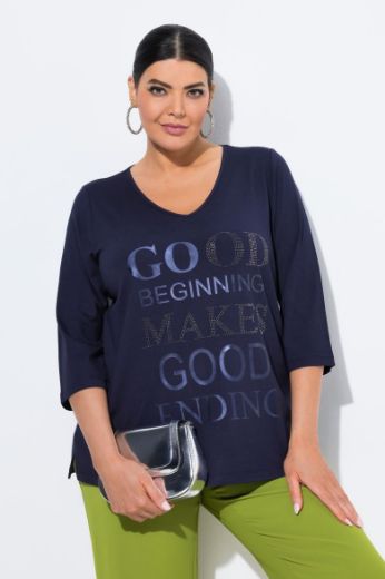 Plus size veliki brojevi Majica 3/4 rukava V ovratnika za punije