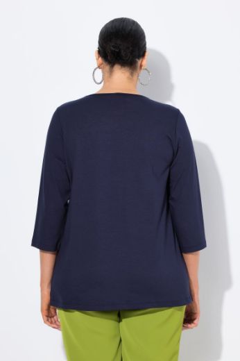Plus size veliki brojevi Majica 3/4 rukava V ovratnika za punije