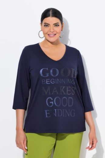 Plus size veliki brojevi Majica 3/4 rukava V ovratnika za punije