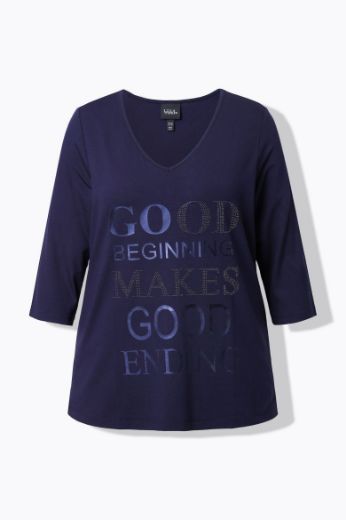 Plus size veliki brojevi Majica 3/4 rukava V ovratnika za punije