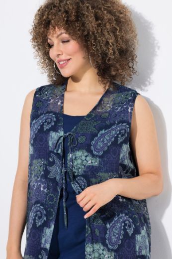 Plus size veliki brojevi Bluza bez rukava dužeg kroja na vezanje za punije