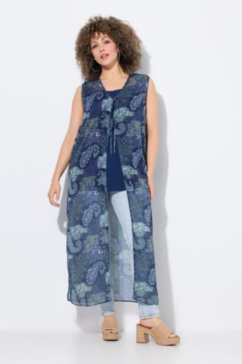 Plus size veliki brojevi Bluza bez rukava dužeg kroja na vezanje za punije
